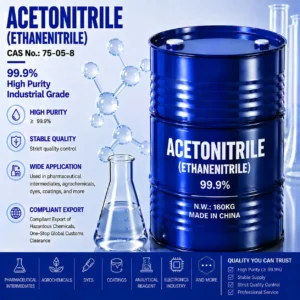acetonitrile | high purity industrial & hplc grade | cas 75 05 6 | purity ≥99.9% | polar solvent pharmaceutical extraction export