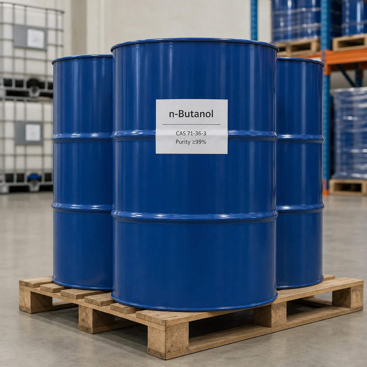 n butanol warehouse drums cas 71 36 3 purity 99 n-Butanol CAS 71-36-3 99% min. industrial alcohol solvent and chemical intermediate from Xinchen