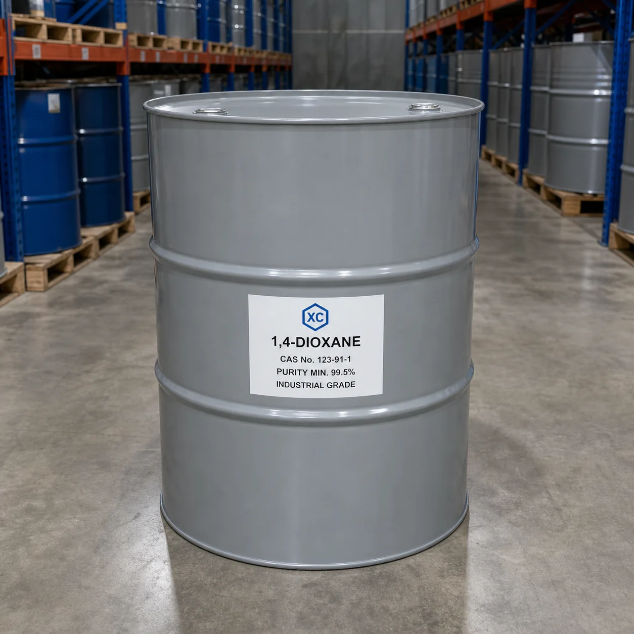1,4-Dioxane Industrial Grade CAS 123-91-1 1,4-Dioxane industrial grade standard 200L steel drum CAS 123-91-1 purity min 99.5%