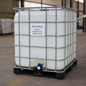 Hazardous Chemical Supplier from China Diethyl Oxalate industrial grade CAS 95-92-1 purity min. 99.5% in a near-full IBC with professional label holder