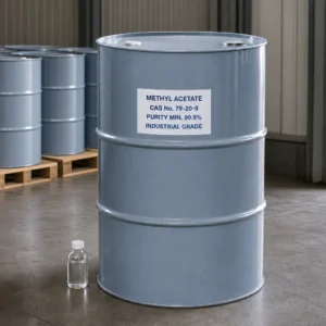 Methyl Acetate industrial grade in a 200L steel drum, CAS 79-20-9, purity 99.9% min., supplied by Xinchen