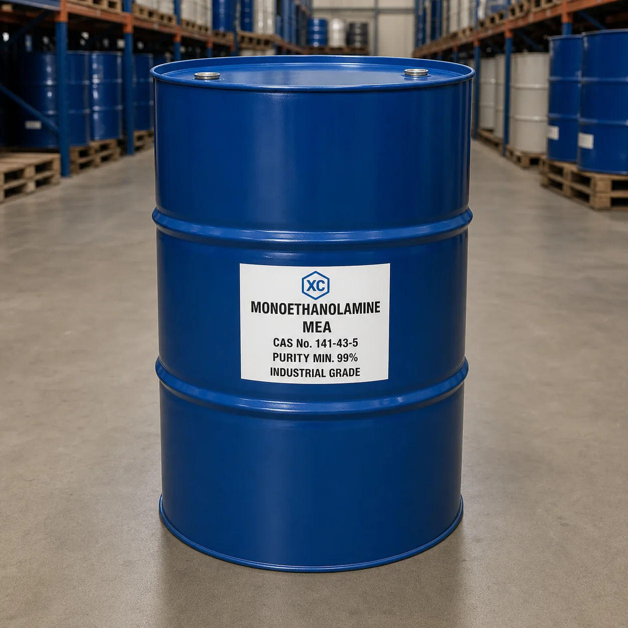 Monoethanolamine MEA Industrial Grade CAS 141-43-5 Monoethanolamine MEA industrial grade 200L steel drum CAS 141-43-5 purity min 99%