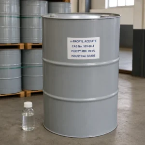 n-Propyl Acetate industrial grade in a 200L steel drum, CAS 109-60-4, purity 99.9% min., supplied by Xinchen